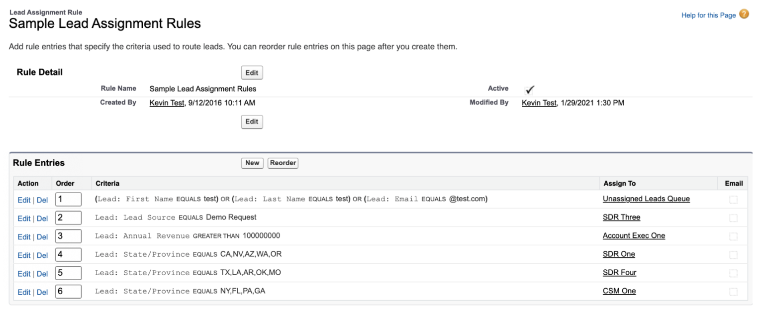 apply lead assignment rule