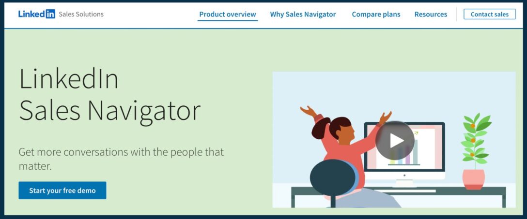 LinkedIn Sales Navigator Home Page