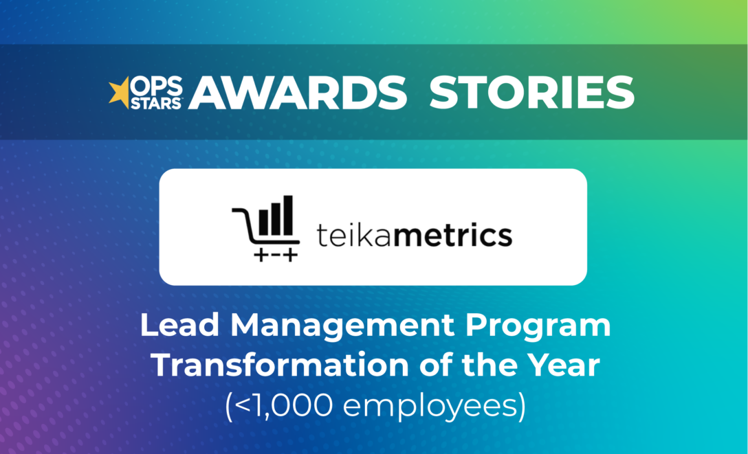 The 2024 OpsStars Award Winner for the Lead Management Program Transformation of the year for companies with less than 1,000 employees is Teikametrics.