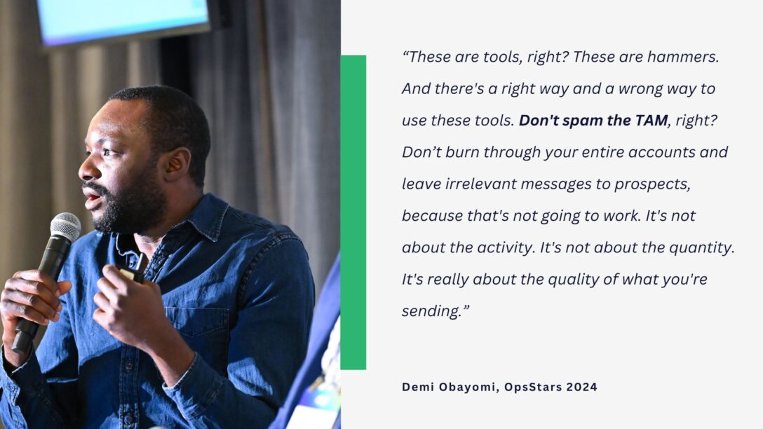 Demi Obayomi with Sapphire Ventures speaking at OpsStars 2024